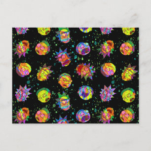 RICK OCH MORTY™ Psychedelic Swirl Mönster Inbjudan Vykort