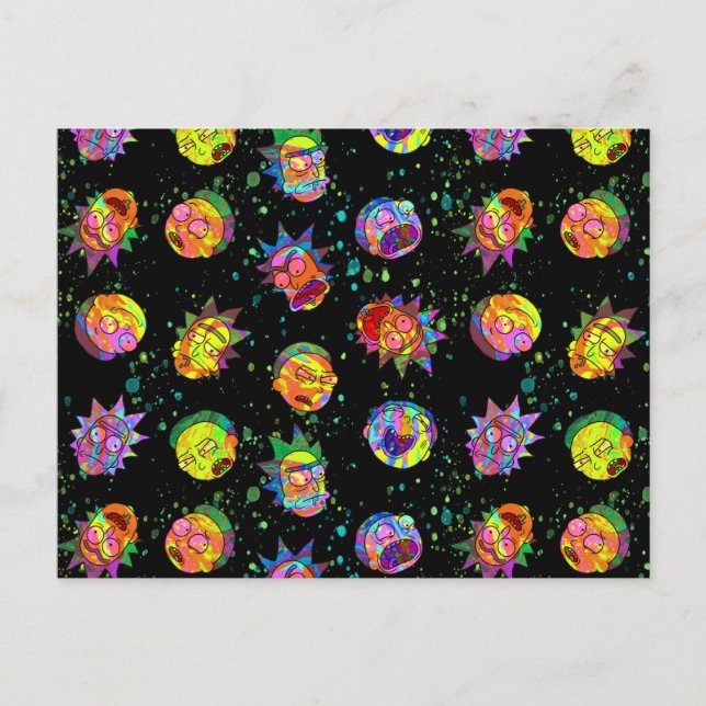 RICK OCH MORTY™ | Psychedelic Swirl Mönster Inbjudan Vykort (Framsida)