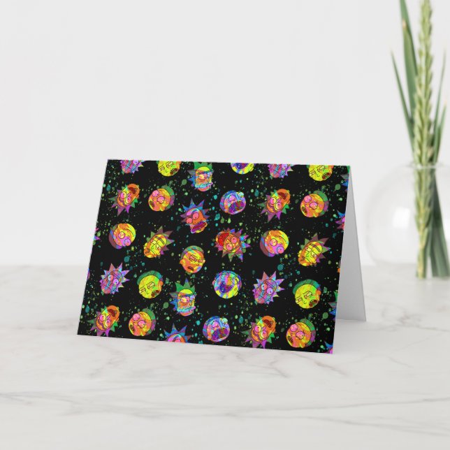 RICK OCH MORTY™ | Psychedelic Swirl Mönster Kort (Framsida)