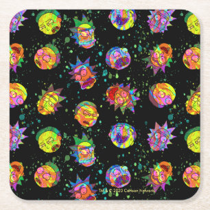 RICK OCH MORTY™ Psychedelic Swirl Mönster Underlägg Papper Kvadrat