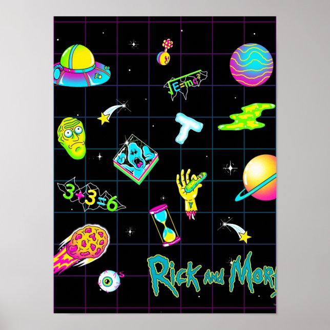 RICK OCH MORTY™ | Psykedelisk säsong 3 Mönster Poster (Framsidan)