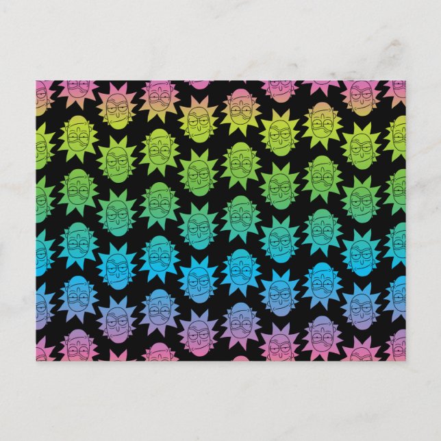 RICK OCH MORTY™ | Rainbow Rick Head mönster Inbjudan Vykort (Framsida)