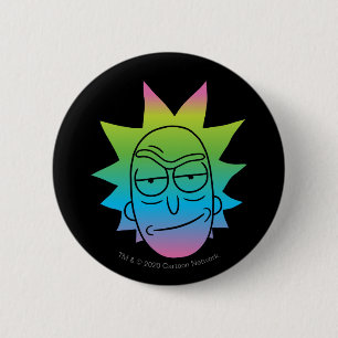 RICK OCH MORTY™ Rainbow Rick Head mönster Knapp