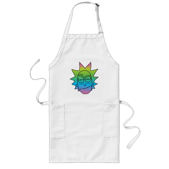 RICK OCH MORTY™ | Rainbow Rick Head mönster Långt Förkläde (Framsidan)