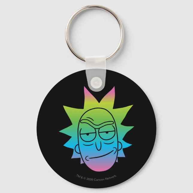RICK OCH MORTY™ | Rainbow Rick Head mönster Nyckelring (Framsida)