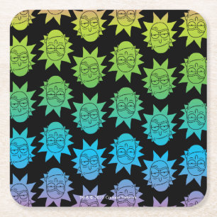 RICK OCH MORTY™ Rainbow Rick Head mönster Underlägg Papper Kvadrat