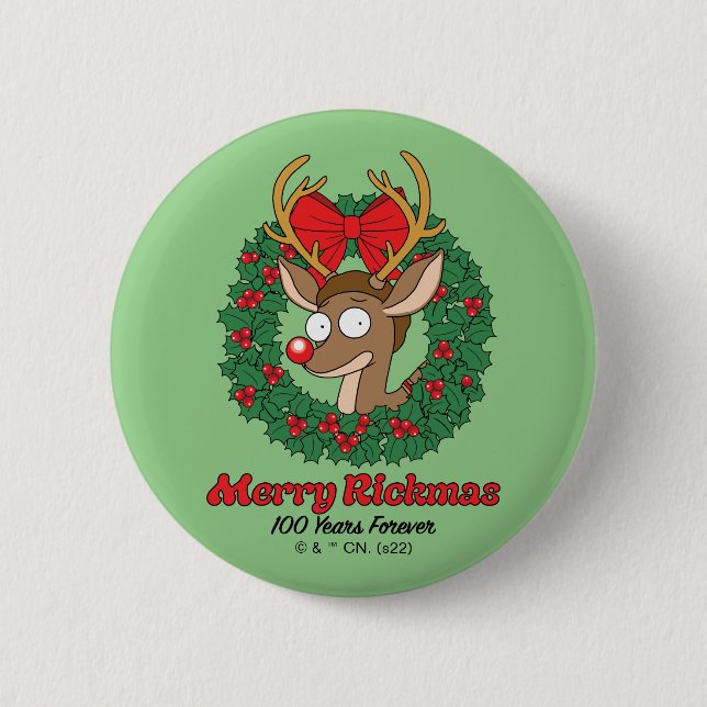 Rick och Morty | Reindeer Morty Merry Rickmas Knapp (Framsida)