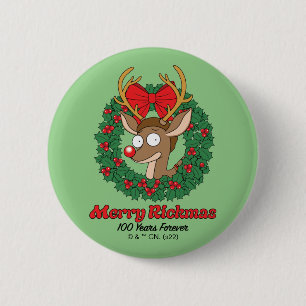 Rick och Morty Reindeer Morty Merry Rickmas Knapp
