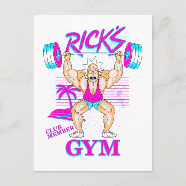 RICK OCH MORTY™ | Rick's Gym Klubb Member Inbjudan Vykort (Framsida)