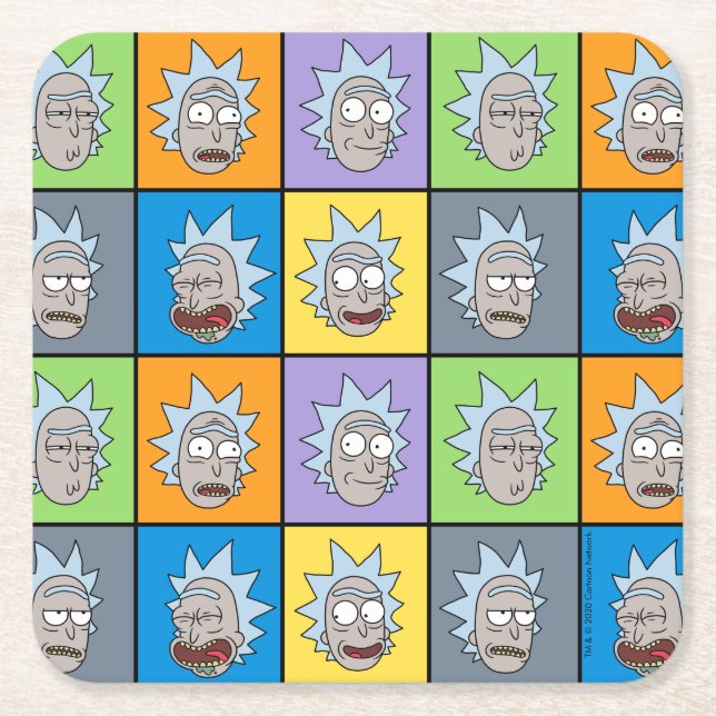 RICK OCH MORTY™| Rick's Moods Underlägg Papper Kvadrat (Framsidan)
