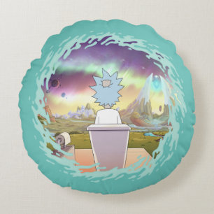RICK OCH MORTY™ Rick's Private Ställe Rund Kudde