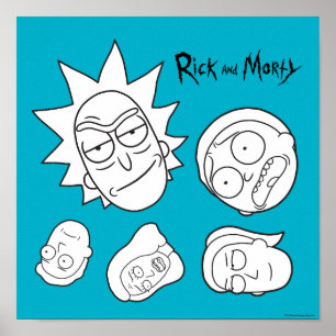 RICK OCH MORTY™ Smith Family Head Mönster Poster