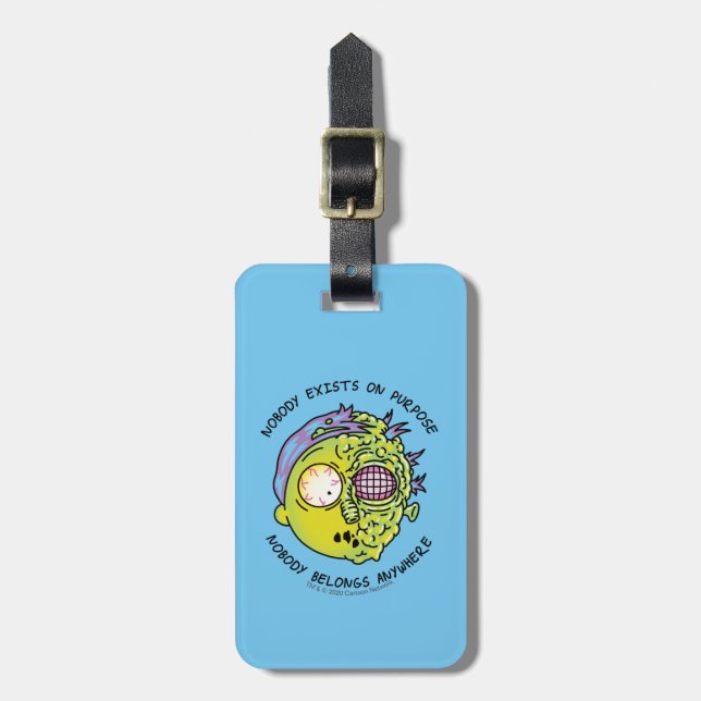 RICK OCH MORTY™| Stiliserad Morty Fly Quote Bagagebricka (Vertikal Framsida)
