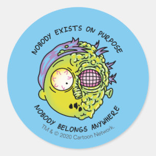 RICK OCH MORTY™ Stiliserad Morty Fly Quote Runt Klistermärke