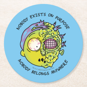 RICK OCH MORTY™  Stiliserad Morty Fly Quote Underlägg Papper Rund