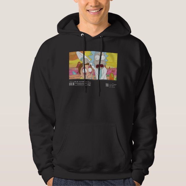 Rick Open Morty's Ögon Quote Graphic Hoodie (Framsida)