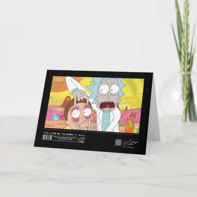 Rick Open Morty's Ögon Quote Graphic Kort (Framsida)