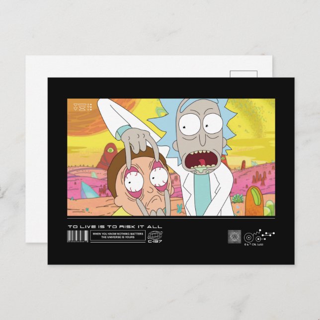Rick Opening Morty's Eyes Quote Graphic Vykort (Fram/baksida)
