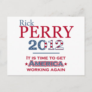 Rick Perry 2012 för presidentpostkort Vykort