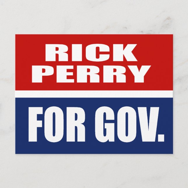 RICK PERRY FOR GOVERNOR VYKORT (Framsida)