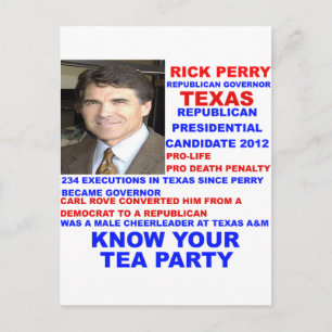 Rick Perry, Tea Party guvernör i Texas Vykort