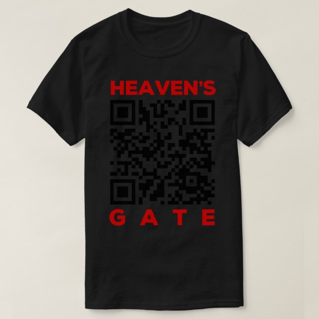 Rick Roll QR Code Heavens Grind Cult T Shirt (Design framsida)