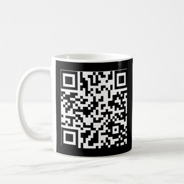 Rick Roll QR Code Sticker Kaffemugg (Vänster)