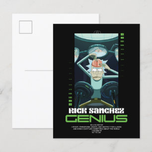 Rick Sanchez Genius Quote Graphic Vykort