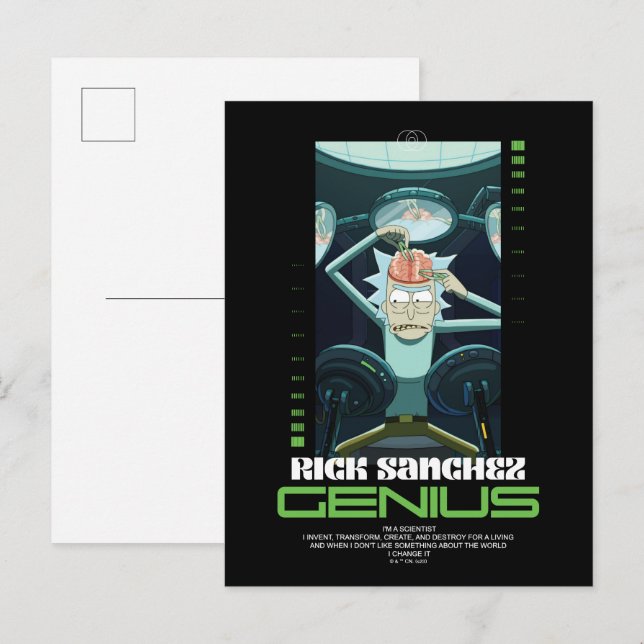 Rick Sanchez Genius Quote Graphic Vykort (Fram/baksida)
