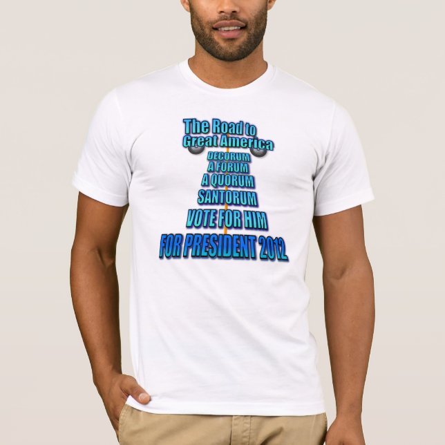 Rick Santorum: Vägen till Underbara Amerika T-shirt (Framsida)