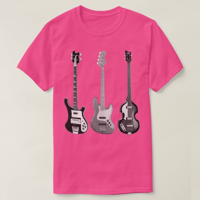 Rickenbacker Fender och Hofner basses T Shirt (Design framsida)