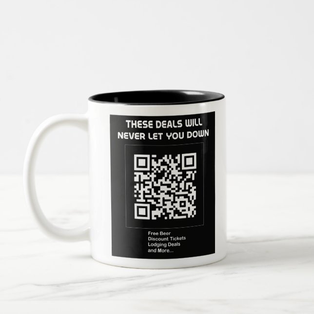 Rickroll QR code Två-Tonad Mugg (Vänster)