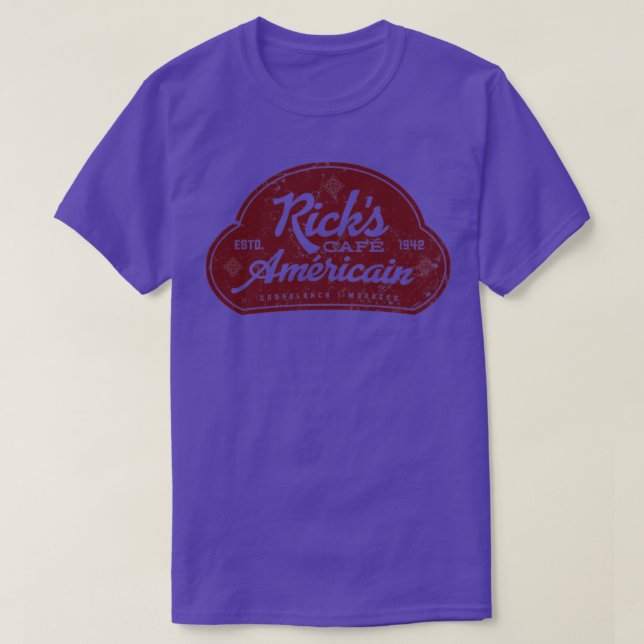 Ricks Cafe Americain T Shirt (Design framsida)