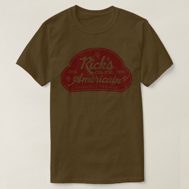 Ricks Cafe Americain T Shirt (Design framsida)