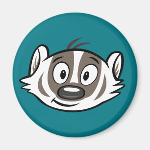 Ricky Raccoon Boomer Badger Ansikte Magnet