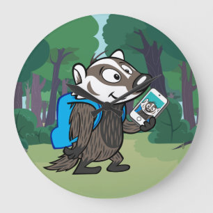 Ricky Raccoon Boomer Badger Selfie Stor Klocka