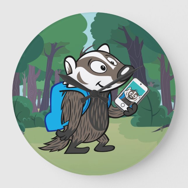 Ricky Raccoon| Boomer Badger Selfie Stor Klocka (Framsida)