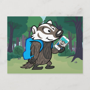 Ricky Raccoon Boomer Badger Selfie Vykort