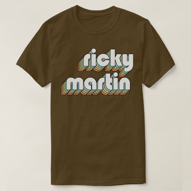 RickyRetro Regnbågtypografi med utmattning Stil 2 T Shirt (Design framsida)