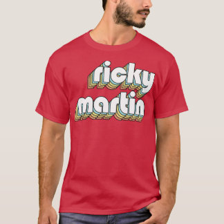 RickyRetro Regnbock Typografi med utmattning Stil T Shirt