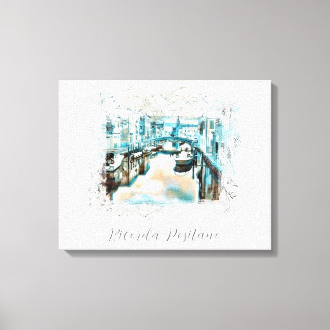 *~* Ricorda Positano AR20 Italien Italienska språk Canvastryck (Framsida)