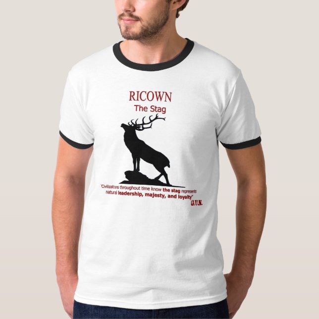 Ricown - fullvuxen hankronhjort t-shirt (Framsida)