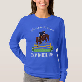 RID- ENGELSKA BANHOPPNINGHÄST- OCH RYTTAREKVINNOR T SHIRT