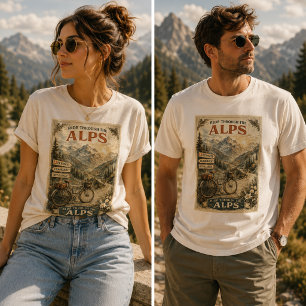 Rid genom Alperna Vintage cykelresa T Shirt