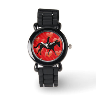 Rid- häst & röda hjärtor armbandsur