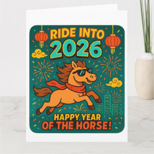 Rid in mot 2026 – Roligt & Modern Häst Kort