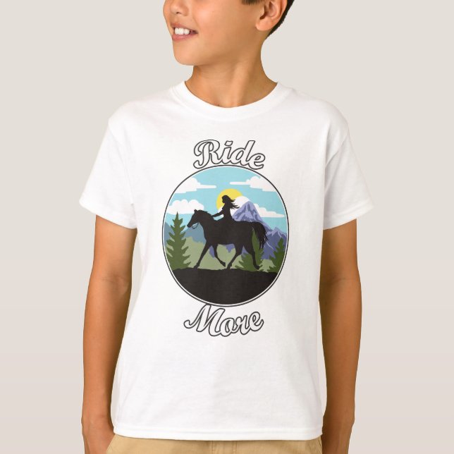 Rid Mer Häst Ridande Design T Shirt (Framsida)