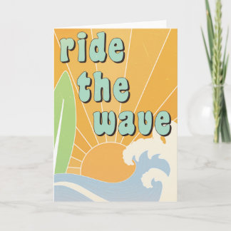 Rid På Vågen Inspirerande Surf-tema Positivitet Kort