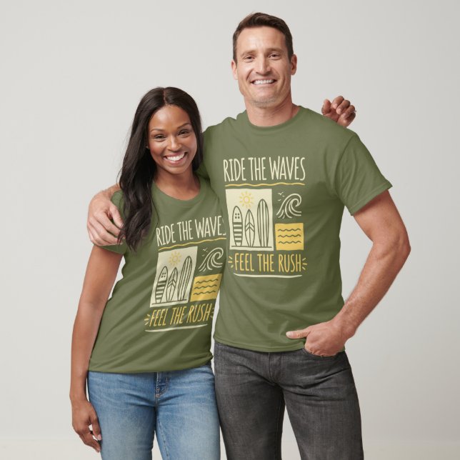 Rid på vågorna Känn ruschen Surf T Shirt (Unisex)