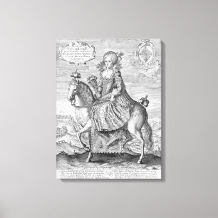 Rid- porträtt av Anne av Danmark (1574-1619) Canvastryck